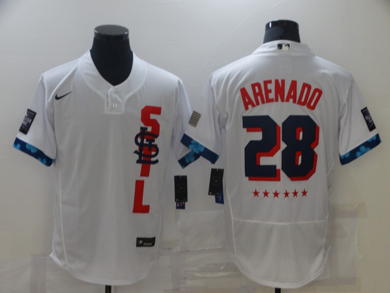Men's St. Louis Cardinals Nolan Arenado #28 White All Star Jersey